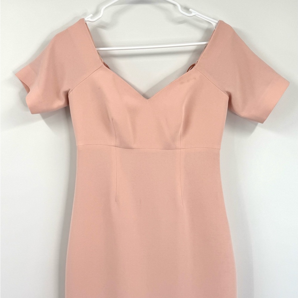 Cinq à Sept Marta Off-the-Shoulder Trumpet Midi Dress, Blush Rose, Size 4 - Picture 5 of 12